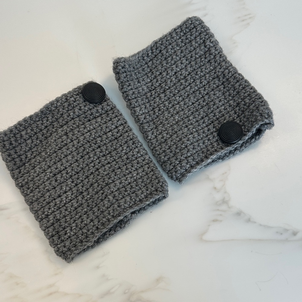Gray Crochet Boot Cuffs